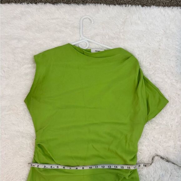 Reiss Frey Asymetrical Lime Green Dress Size 8 - Picture 13 of 14